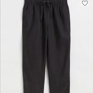 H&M Black Linen Joggers 12